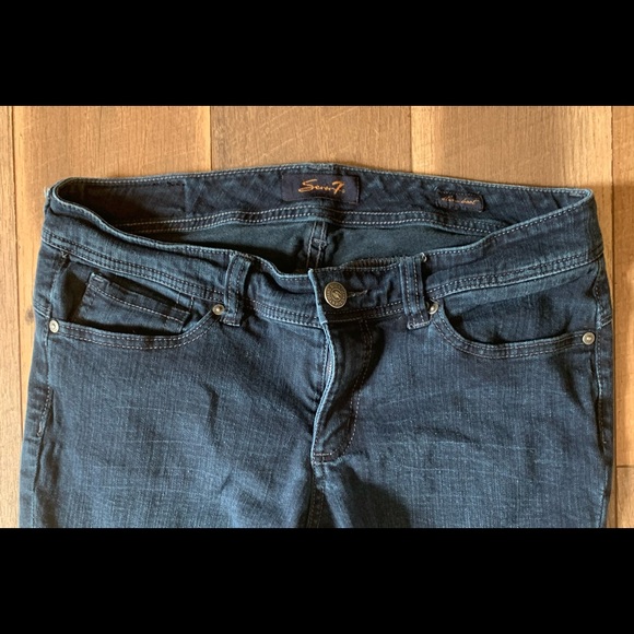 Seven7  Dark Wash Slim Boot Cut Jeans Sz 10 - Picture 3 of 10